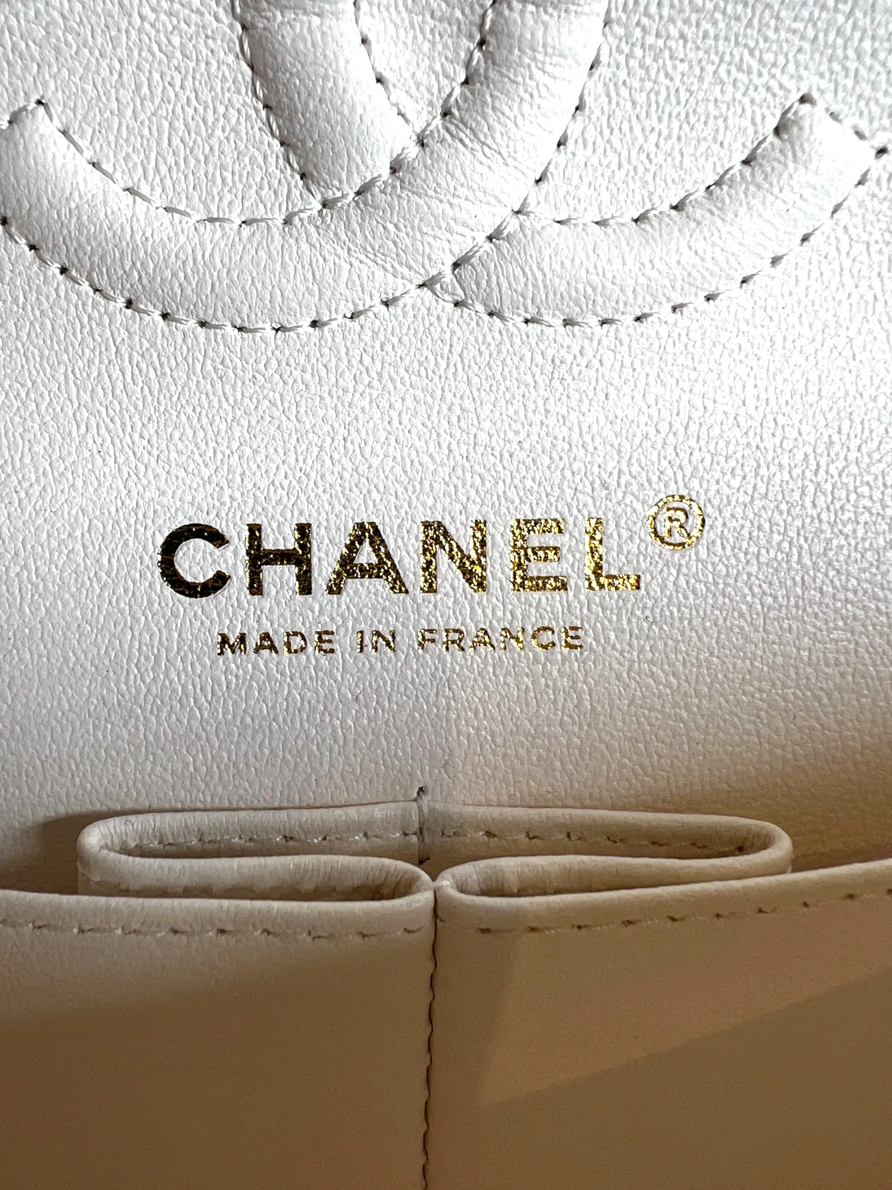 Chanel White Caviar Leather Small Double Flap