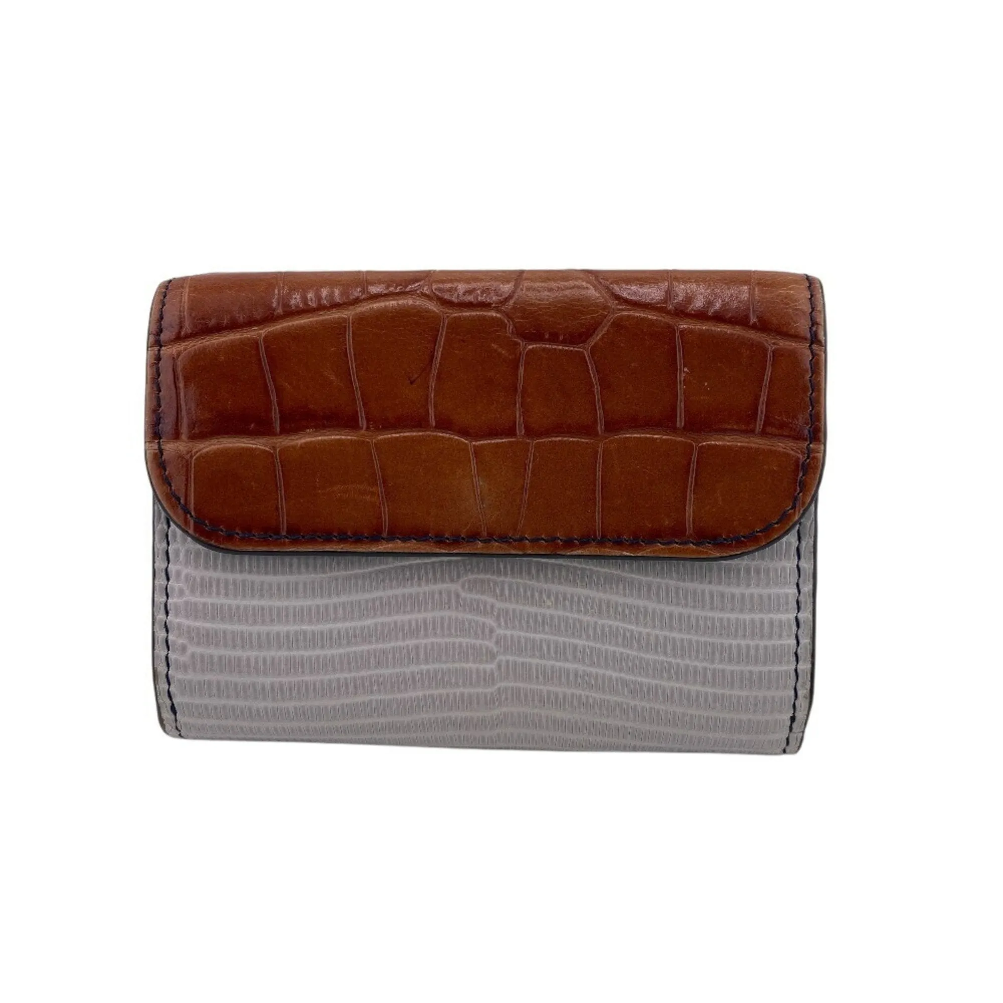 Chlo Navy Leather Wallet (Tri-Fold) (Pre-Owned)