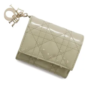 Christian Dior Lady Dior Patent Leather Wallet (Tri-Fold) (Pre-Owned)