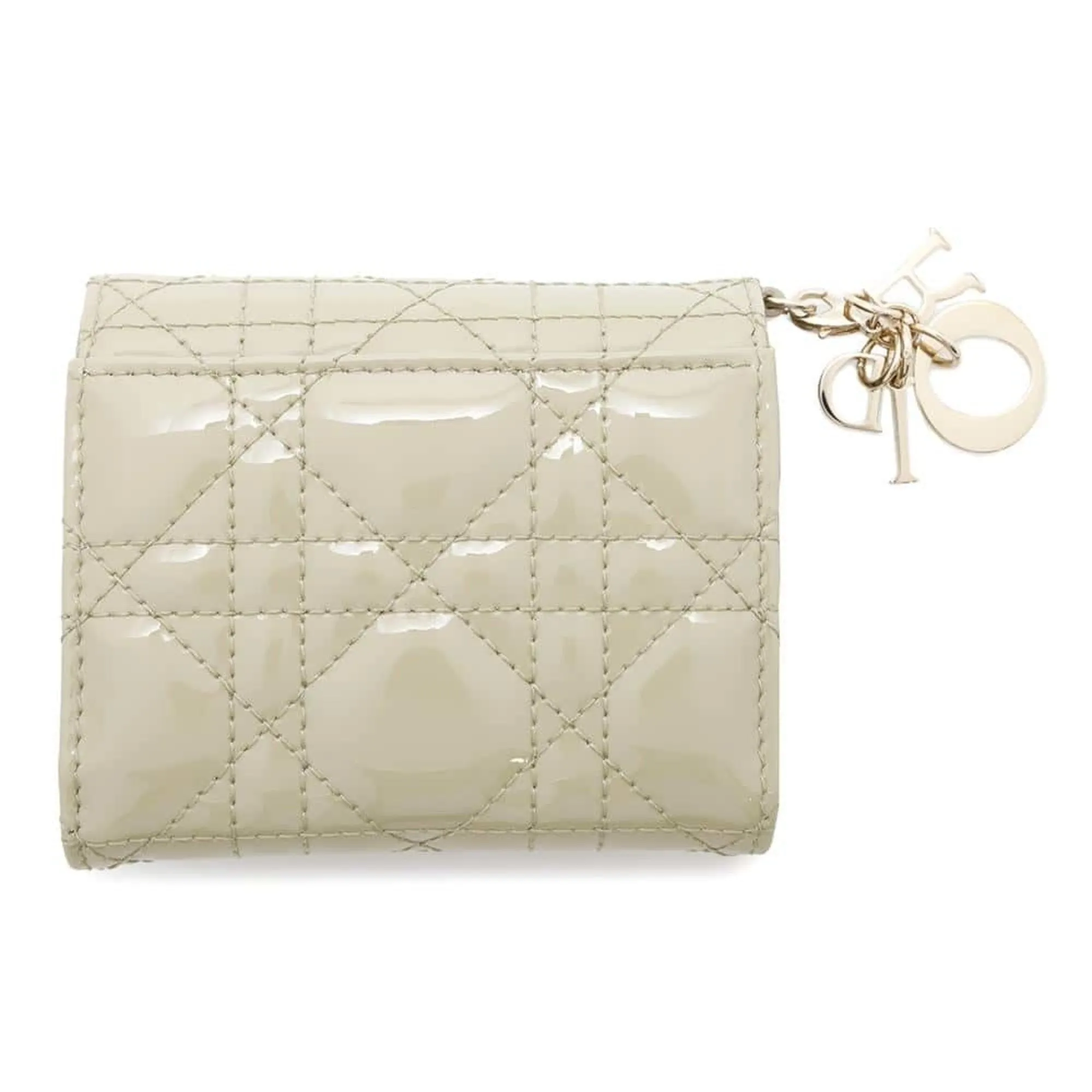 Christian Dior Lady Dior Patent Leather Wallet (Tri-Fold) (Pre-Owned)