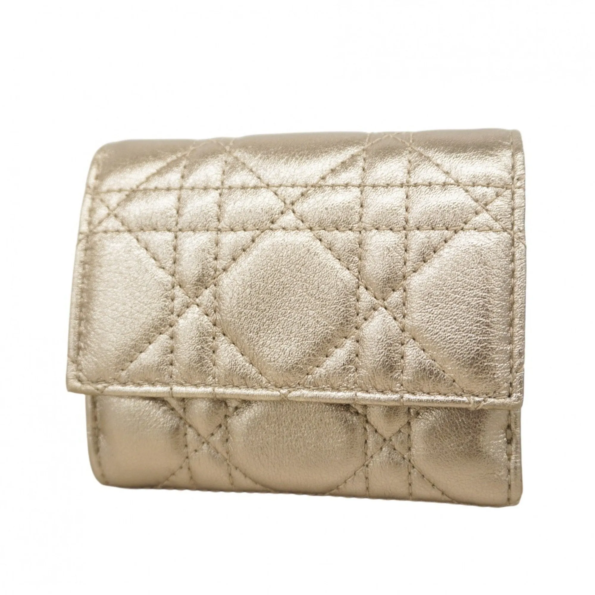 Christian Dior Leather Wallet (Tri-Fold) (Pre-Owned)