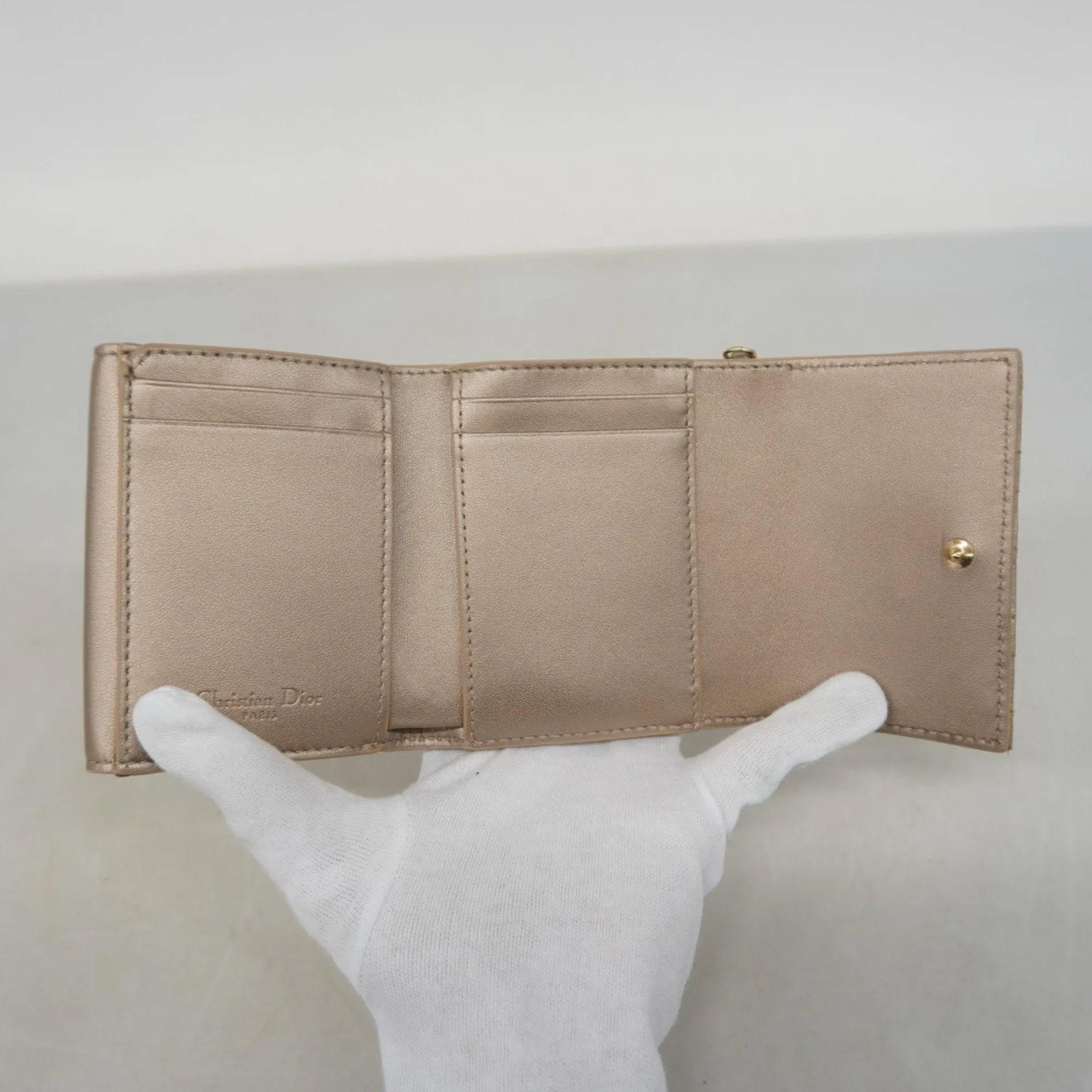 Christian Dior Leather Wallet (Tri-Fold) (Pre-Owned)