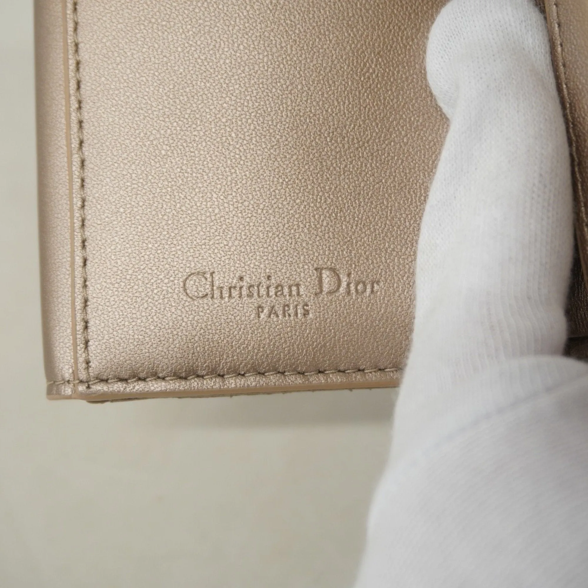 Christian Dior Leather Wallet (Tri-Fold) (Pre-Owned)