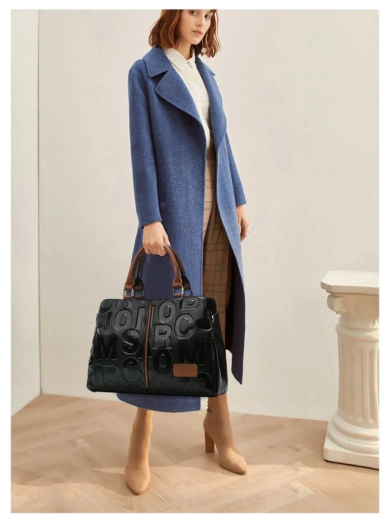 Classic Charm: Genuine Leather Tote for Women's Luxury Fashion