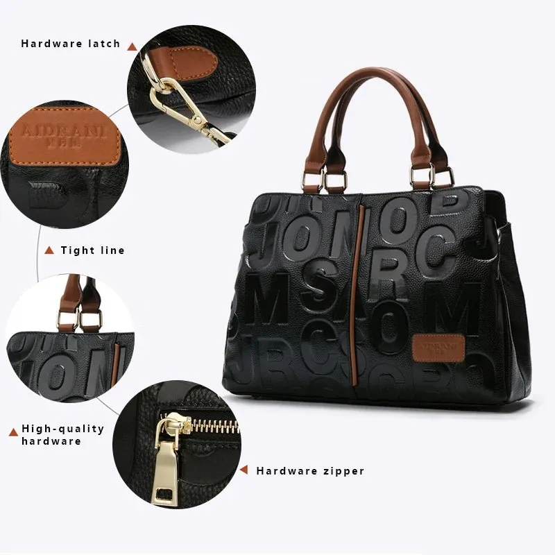 Classic Charm: Genuine Leather Tote for Women's Luxury Fashion