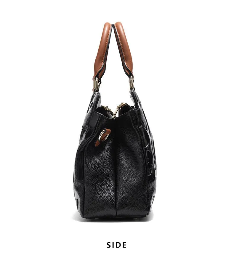 Classic Charm: Genuine Leather Tote for Women's Luxury Fashion