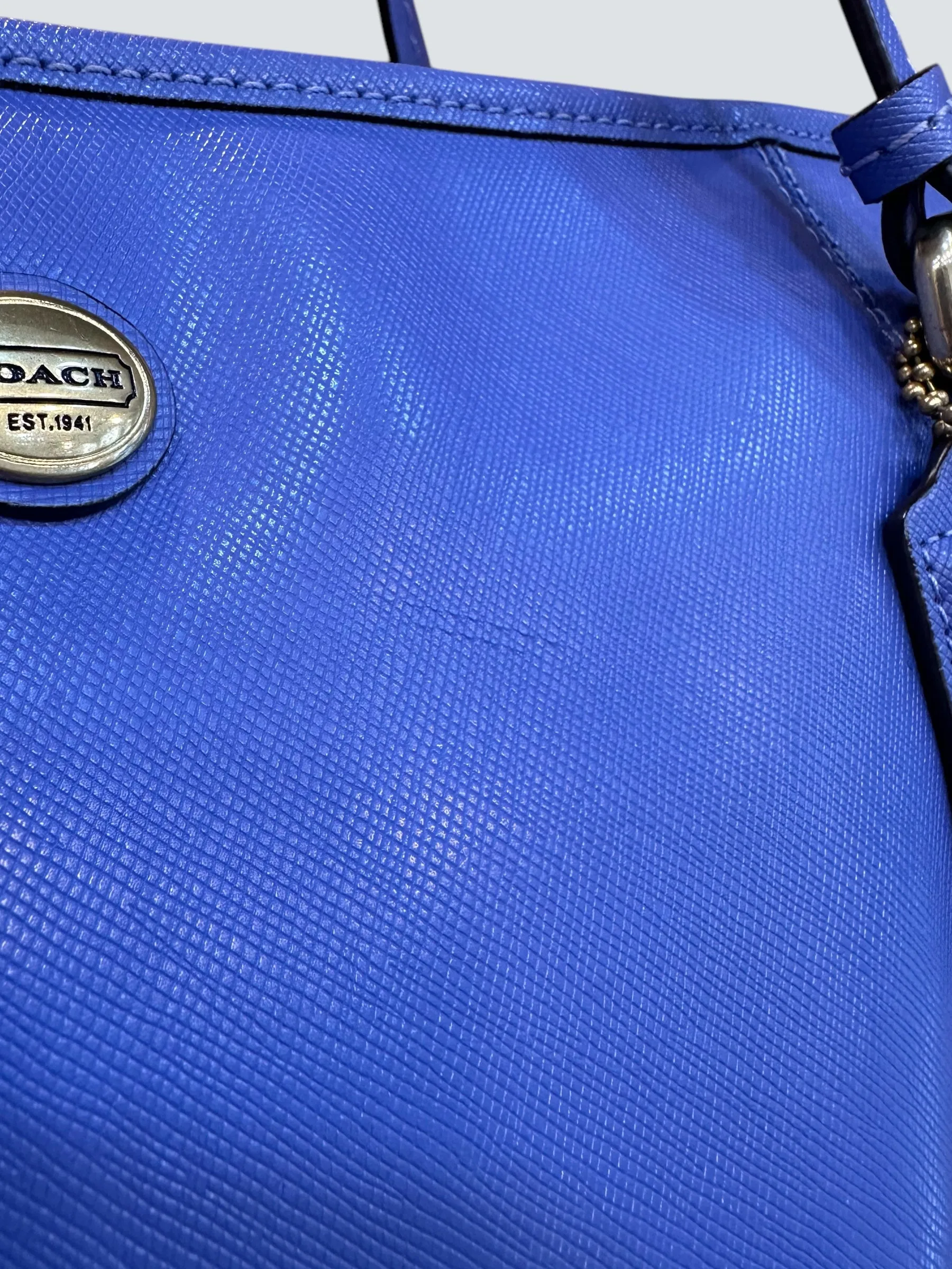 Coach Blue Leather "Peyton" Large Tote