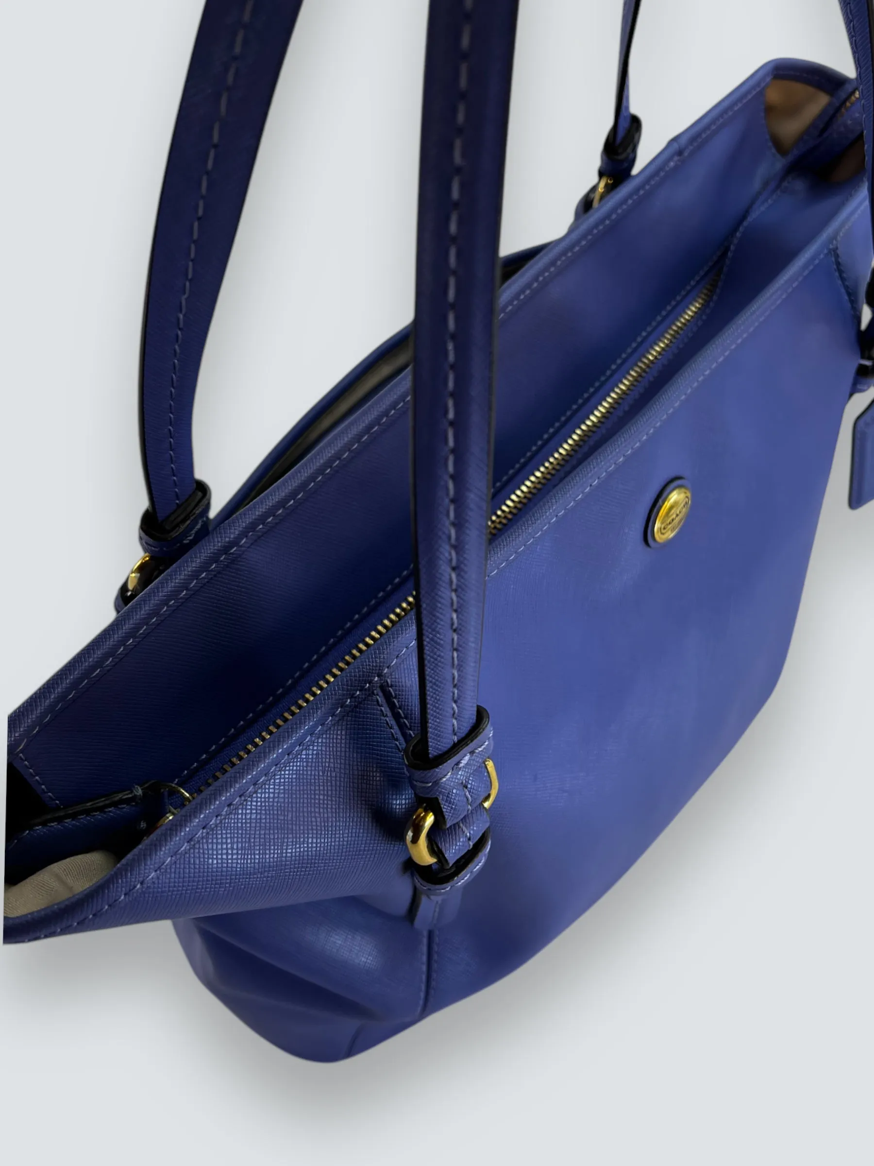 Coach Blue Leather "Peyton" Large Tote