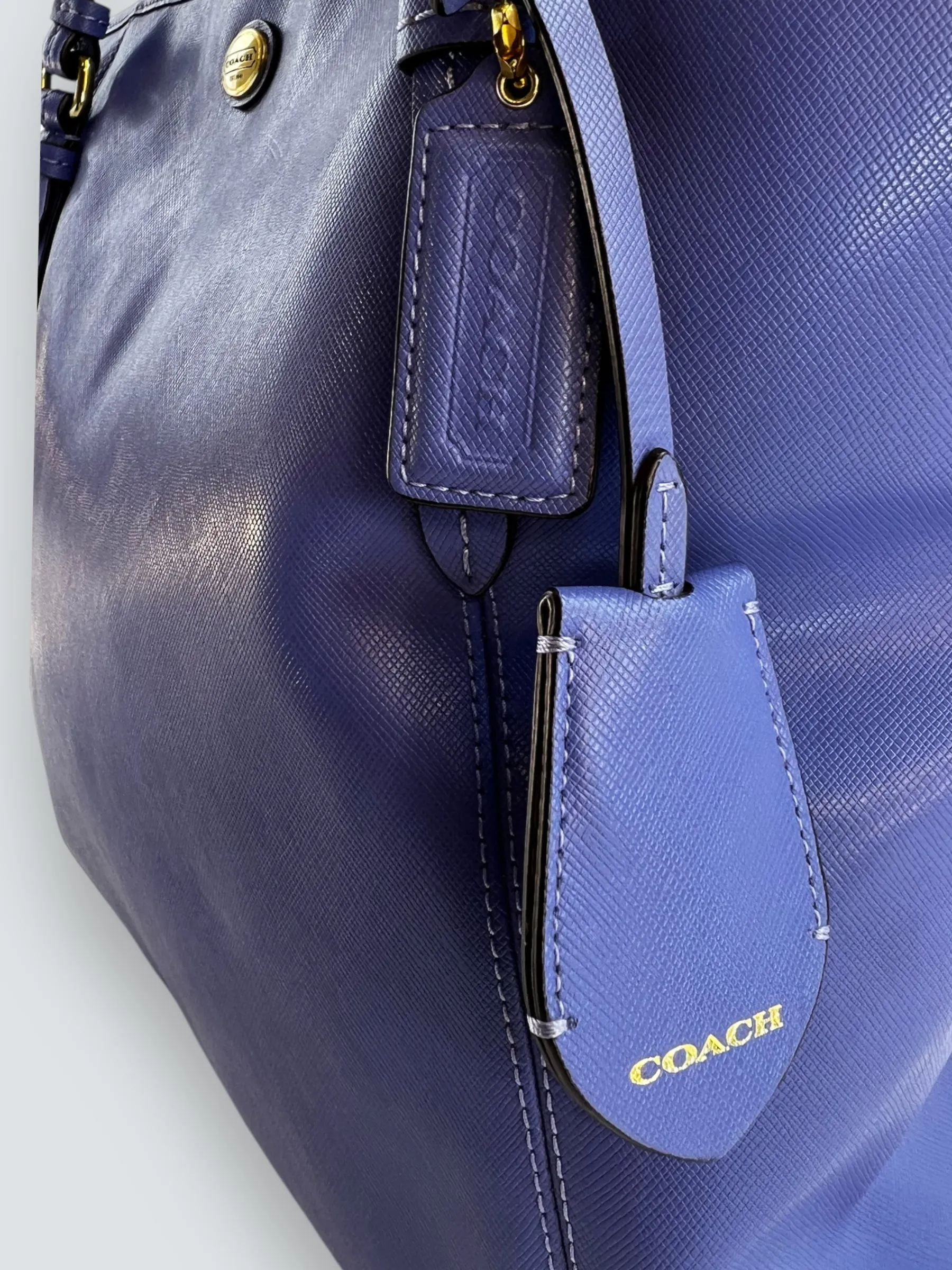 Coach Blue Leather "Peyton" Large Tote