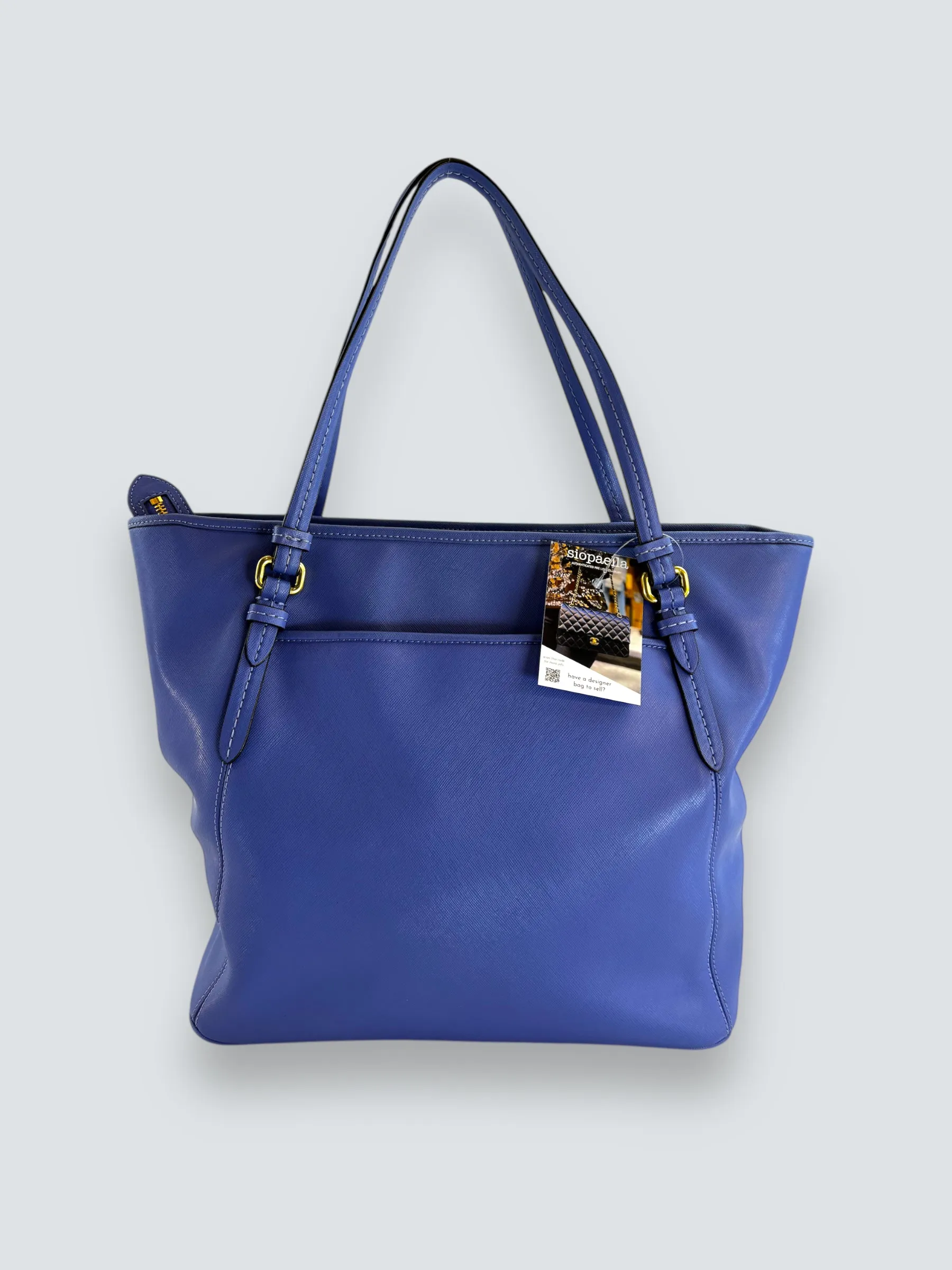 Coach Blue Leather "Peyton" Large Tote