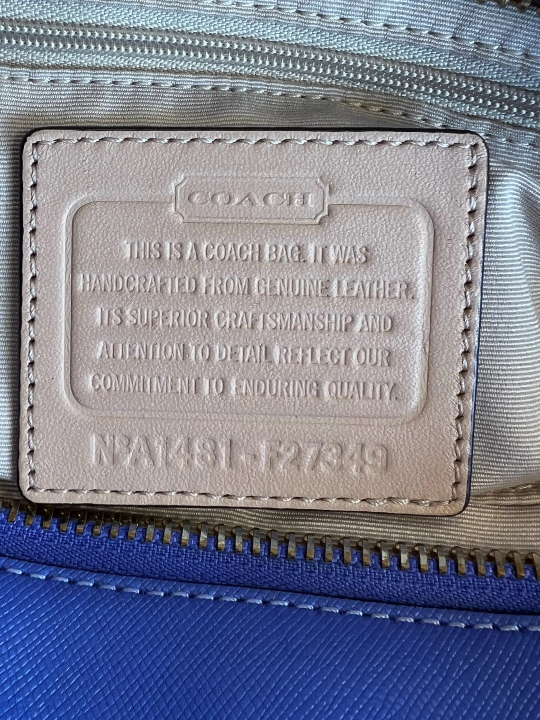 Coach Blue Leather "Peyton" Large Tote