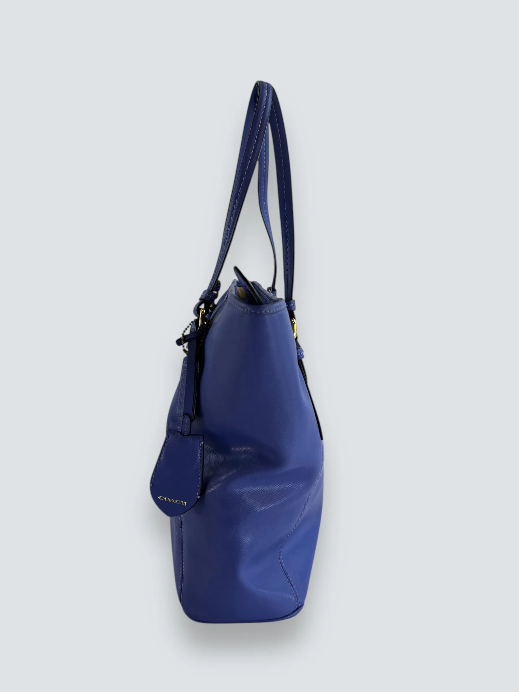 Coach Blue Leather "Peyton" Large Tote