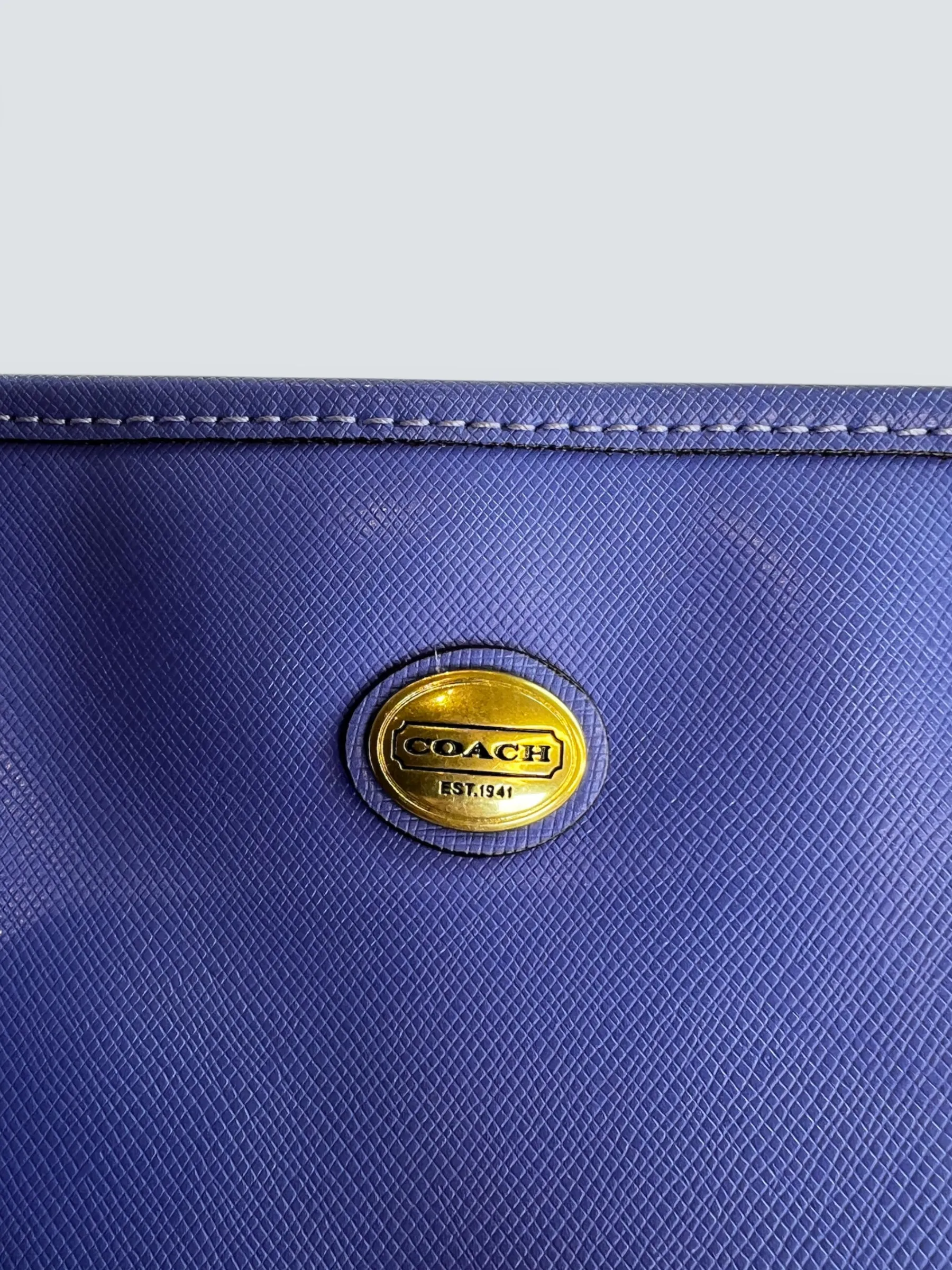 Coach Blue Leather "Peyton" Large Tote