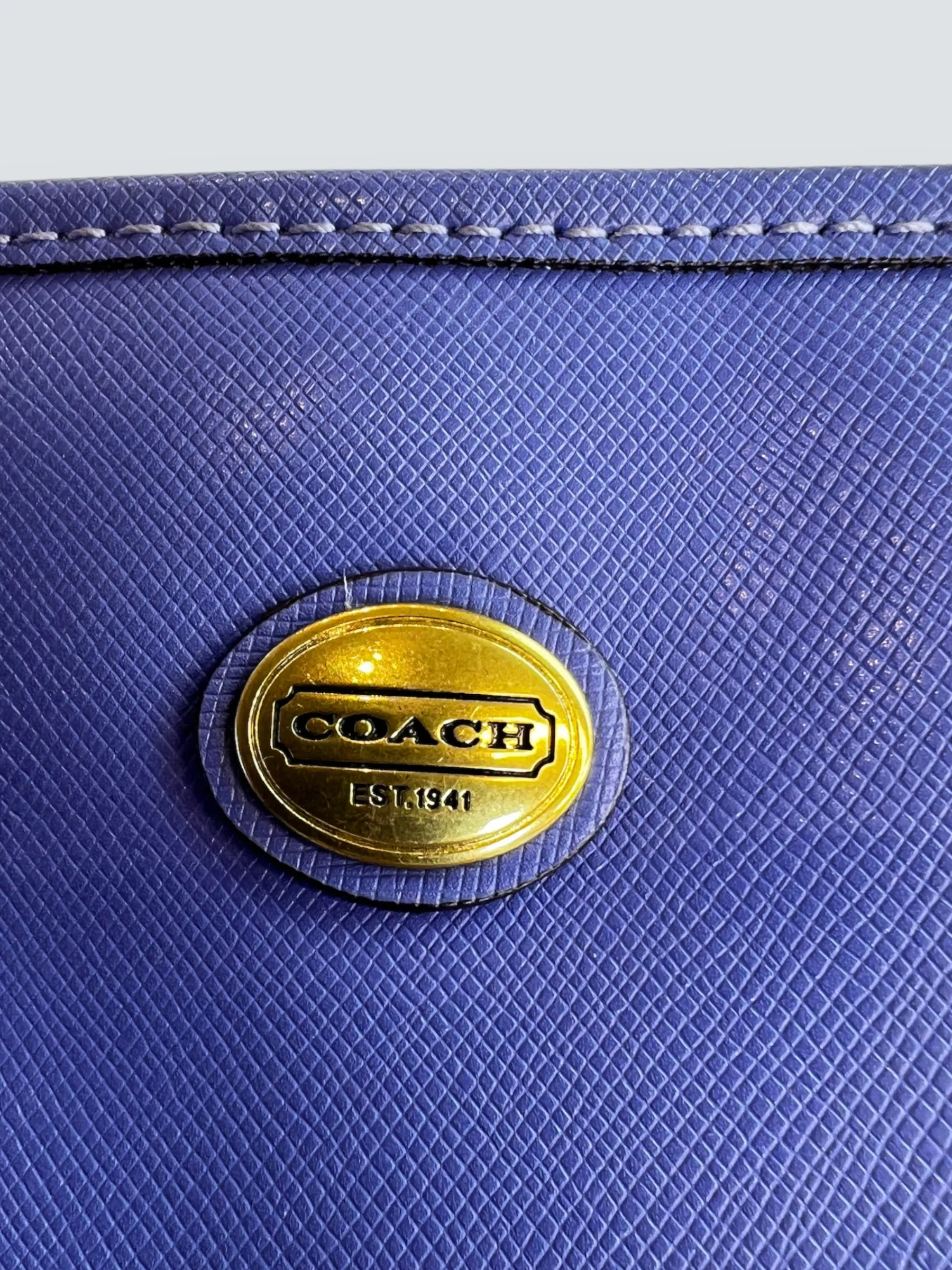 Coach Blue Leather "Peyton" Large Tote