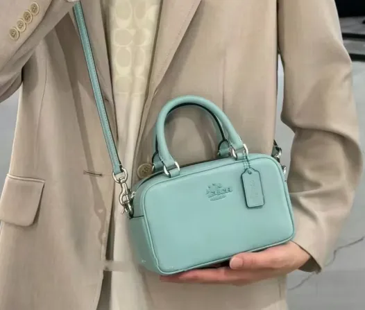 Coach  Satchel Crossbody Bag Genuine Leather Small Square Handbag