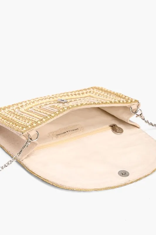 Coastal Treasure Beaded Clutch Crossbody Bag