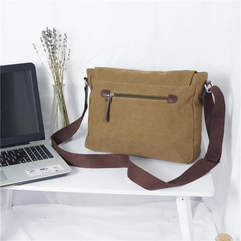 Cool Canvas Leather Mens Black Side Bag Blue Shoulder Bag Red College Bag Messenger Bag for Men