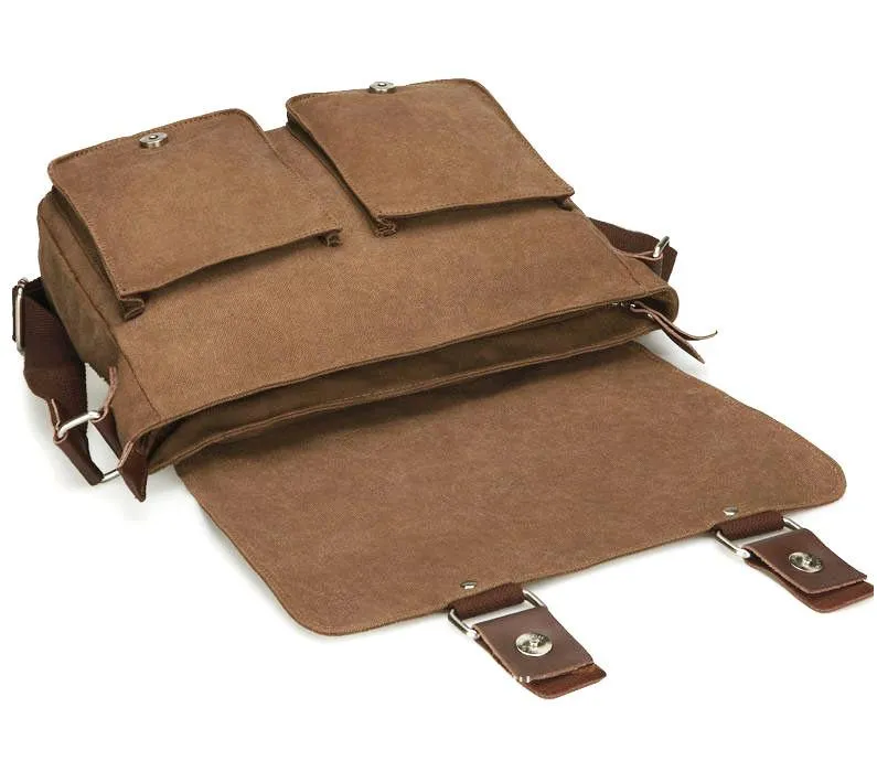 Cool Canvas Leather Mens Black Side Bag Blue Shoulder Bag Red College Bag Messenger Bag for Men