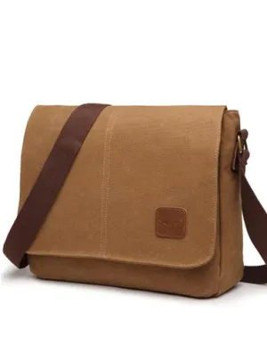 Cool Canvas Mens Side Bag Black Shoulder Bag Gray College Bag Khaki Messenger Bag for Men