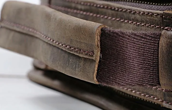 Cool Coffee Vintage Leather Mens Messenger Bags Shoulder Bag for Men