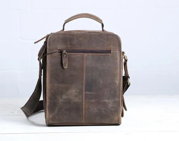Cool Coffee Vintage Leather Mens Messenger Bags Shoulder Bag for Men