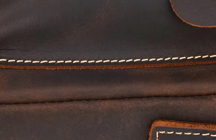Cool Dark Brown Leather Mens Small Messenger Bags Cool Side Bag Tablet Messenger Bag for men