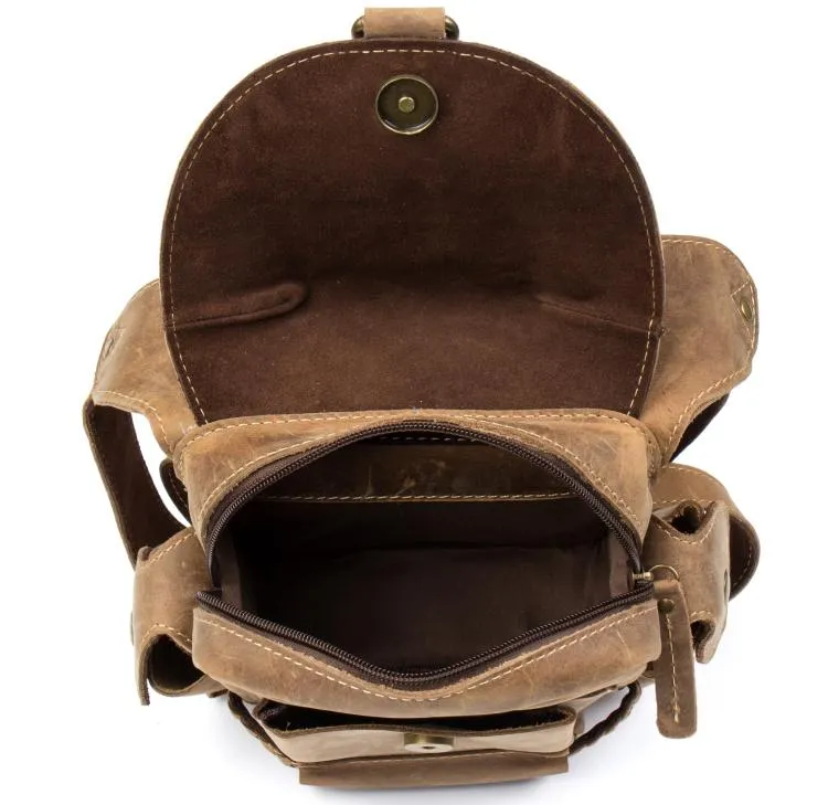 Cool Leather Belt Pouch Mens Waist Bag Camel Drop Leg Tools Bag BUMBAG for Men