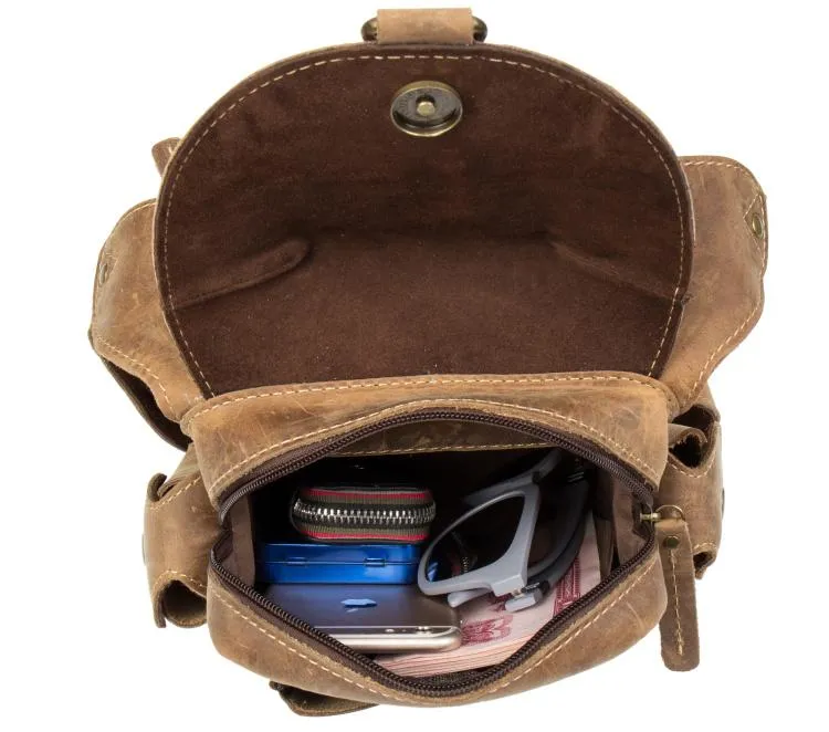 Cool Leather Belt Pouch Mens Waist Bag Camel Drop Leg Tools Bag BUMBAG for Men