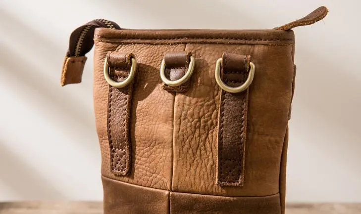 Cool Leather Belt Pouches Mens Waist Bag Shoulder Bag for Men