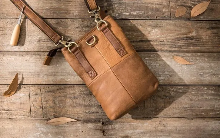Cool Leather Belt Pouches Mens Waist Bag Shoulder Bag for Men