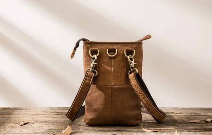 Cool Leather Belt Pouches Mens Waist Bag Shoulder Bag for Men