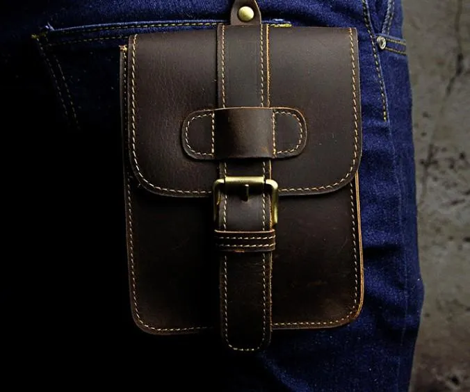 Cool Leather Cell Phone HOLSTER Belt Pouches for Men Waist Bag BELT BAG For Men
