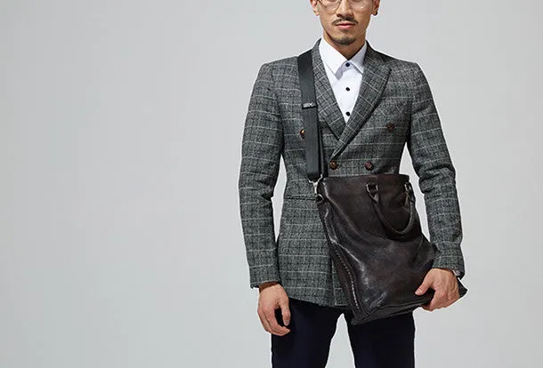 Cool leather men messenger bag fashion  shoulder laptop bag work bag