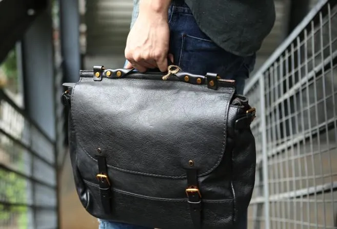 Cool Leather Mens Briefcase Messenger Bag Handbag Shoulder Bag for men