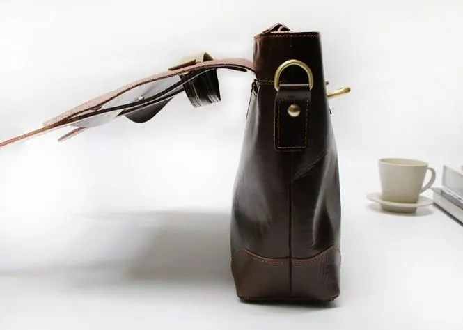 Cool Leather Mens Briefcase Messenger Bags Handbag Shoulder Bag for men