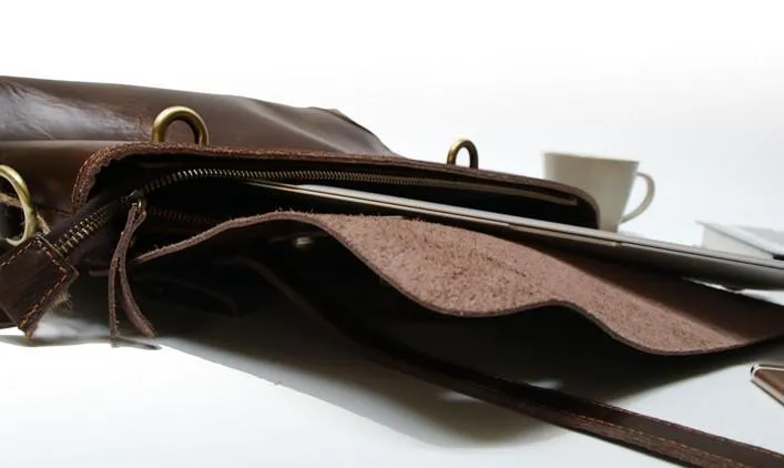 Cool Leather Mens Briefcase Messenger Bags Handbag Shoulder Bag for men