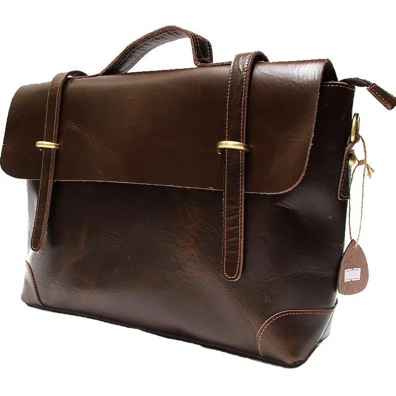 Cool Leather Mens Briefcase Messenger Bags Handbag Shoulder Bag for men