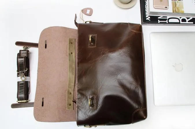 Cool Leather Mens Briefcase Messenger Bags Handbag Shoulder Bag for men