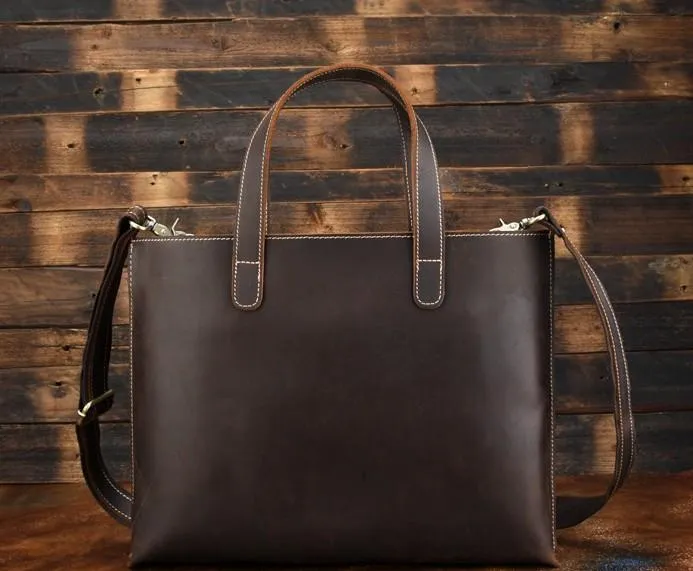 Cool Leather Mens Coffee Briefcase Handbag Messenger Bag Shoulder Bag for Men