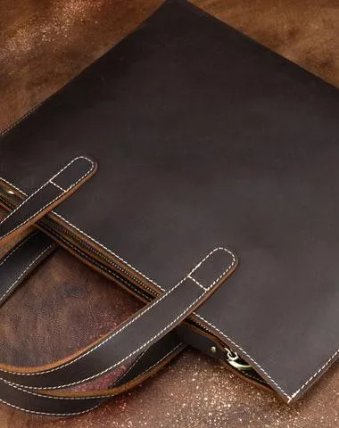 Cool Leather Mens Coffee Briefcase Handbag Messenger Bag Shoulder Bag for Men