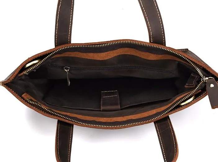 Cool Leather Mens Coffee Briefcase Handbag Messenger Bag Shoulder Bag for Men