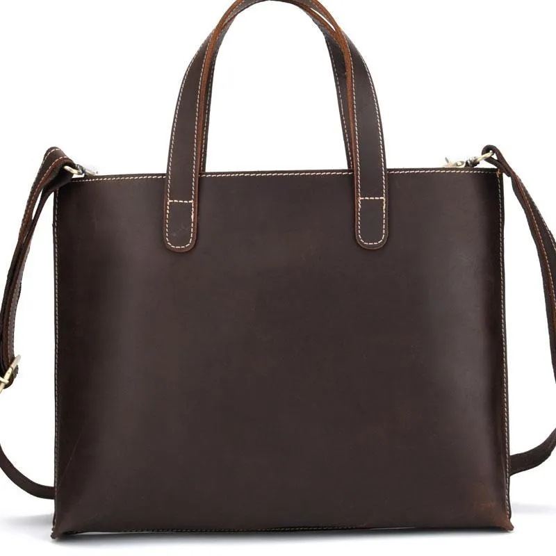 Cool Leather Mens Coffee Briefcase Handbag Messenger Bag Shoulder Bag for Men