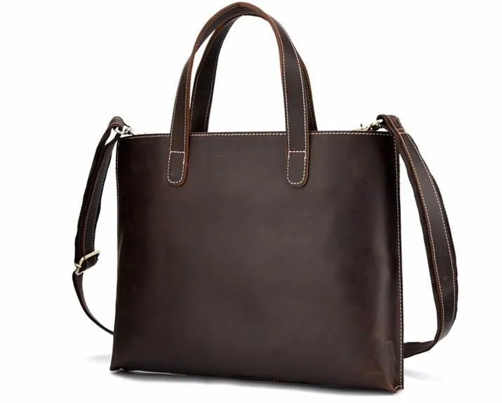 Cool Leather Mens Coffee Briefcase Handbag Messenger Bag Shoulder Bag for Men