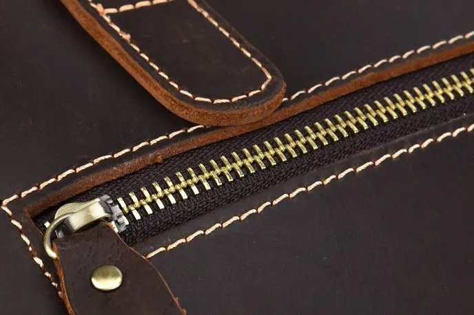 Cool Leather Mens Coffee Briefcase Handbag Messenger Bag Shoulder Bag for Men
