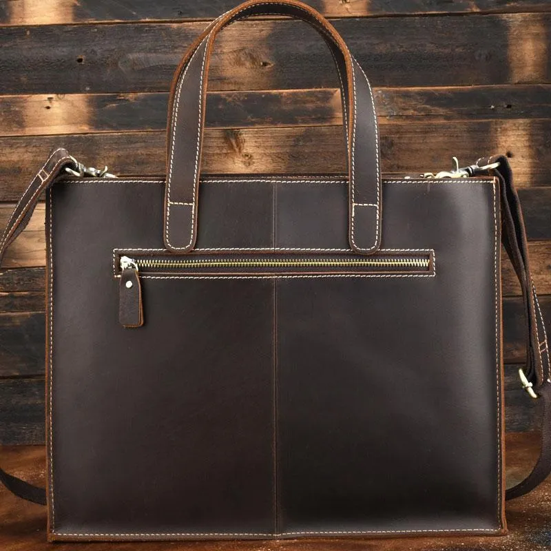 Cool Leather Mens Coffee Briefcase Handbag Messenger Bag Shoulder Bag for Men