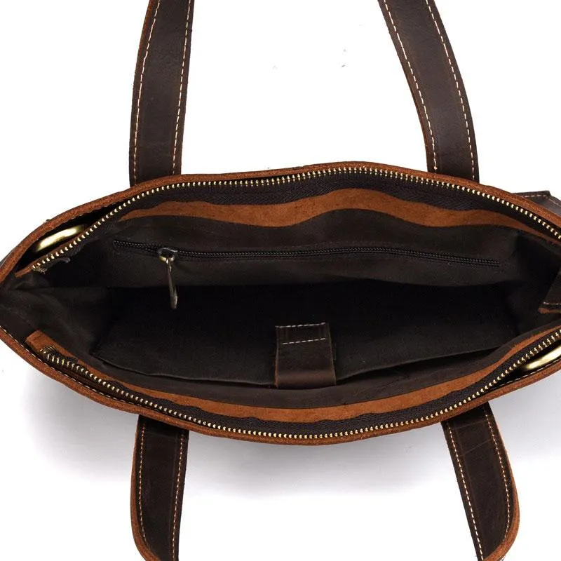Cool Leather Mens Coffee Briefcase Handbag Messenger Bag Shoulder Bag for Men