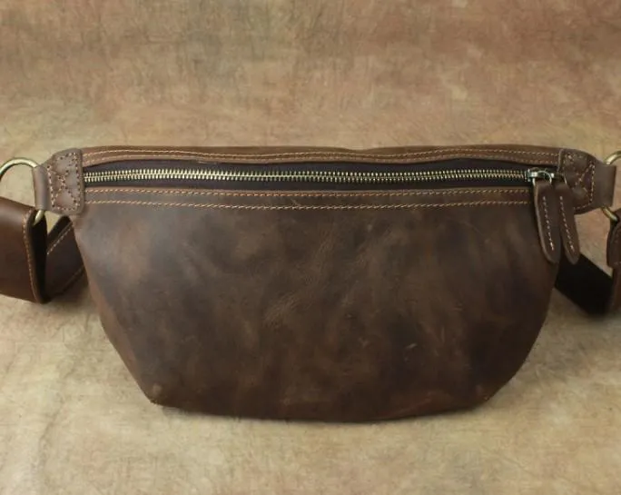 Cool LEATHER MENS FANNY PACK FOR MEN BUMBAG Vintage WAIST BAG for Men