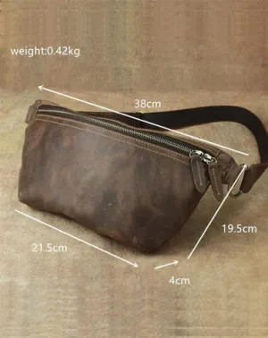 Cool LEATHER MENS FANNY PACK FOR MEN BUMBAG Vintage WAIST BAG for Men