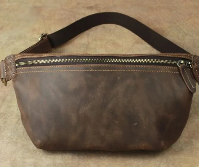 Cool LEATHER MENS FANNY PACK FOR MEN BUMBAG Vintage WAIST BAG for Men