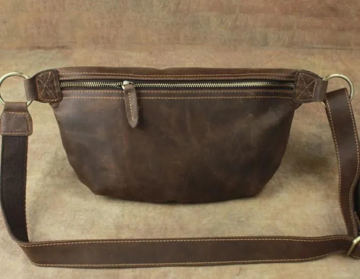 Cool LEATHER MENS FANNY PACK FOR MEN BUMBAG Vintage WAIST BAG for Men